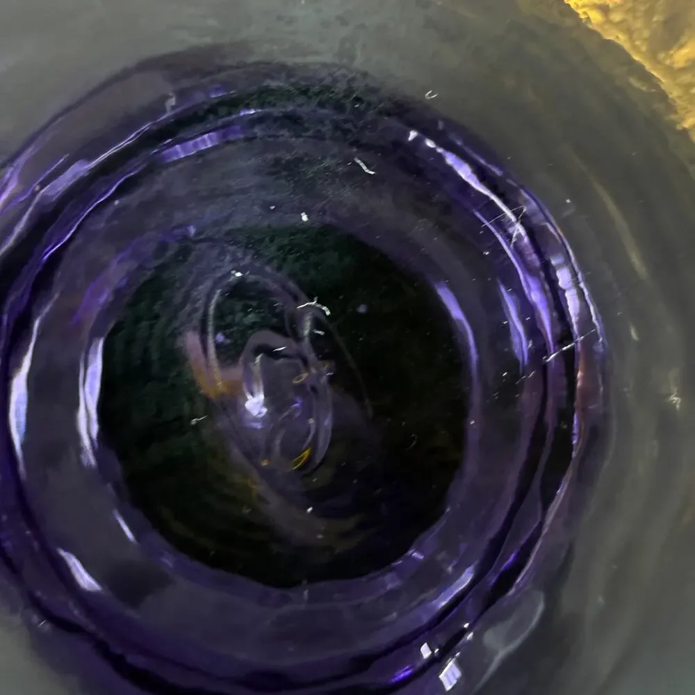 FENTON ART GLASS AMETHYST PURPLE SCALLOPED EDGE VASE 8